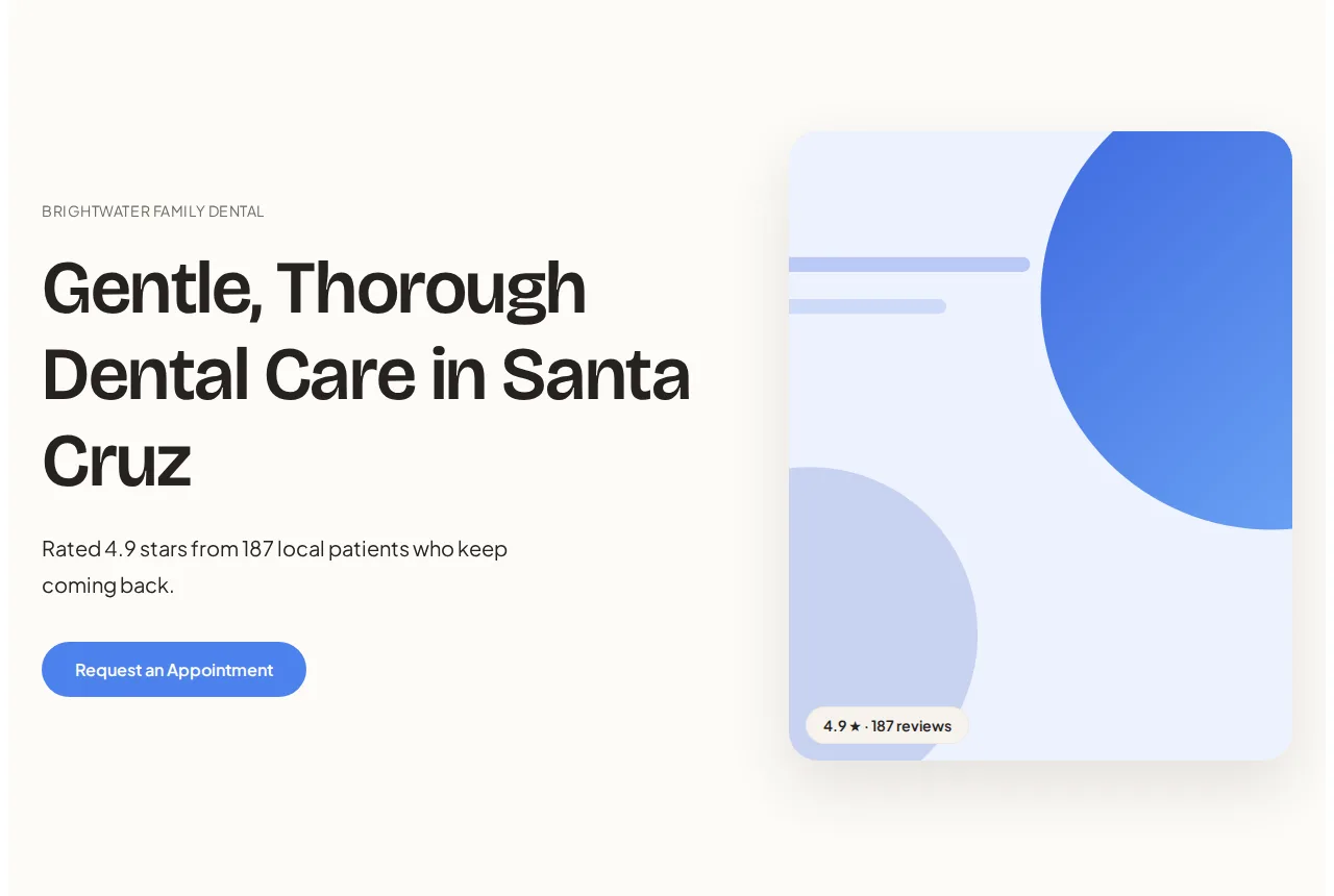 Demo website built for a dentist in Santa Cruz